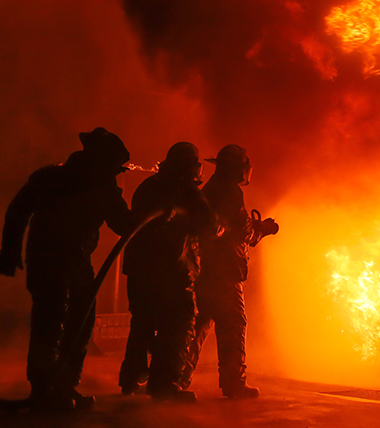 Firefighting in action